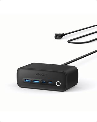 ANKER 525 Estação de Carregamento Potência 3 CA 2 2 Extensão (Régua USB, Tomadas, Portas USB-C, Portas USB-A, Cabo de 1,5m)