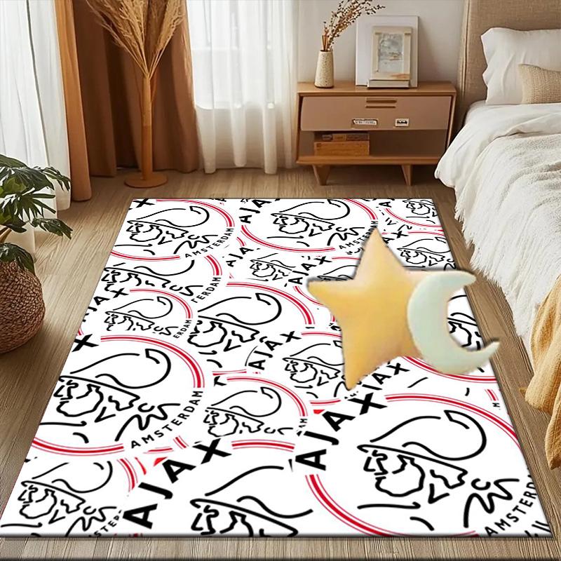 AFC Ajax Emblem Design Rug Game Carpet, Floor Mat for Bedroom Living Room Entryway Rug, Home Decor Idea Gift for Christmas Birthday