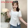 Oversized T Shirt For Women With Square Neck Short Sleeve Casual Top For Summer Comfort