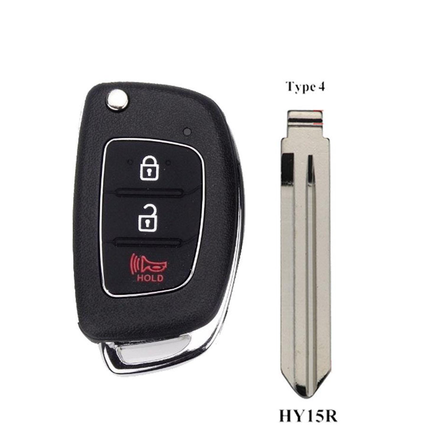 

jingyuqin 3/4 кнопки откидной складной дистанционный брелок для ключей от машины чехол для Hyundai HB20 SANTA FE IX35 IX45 Accent I40 румянец