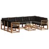 Outdoor Sofa Set with Cushions 10 pcs Natural and Black