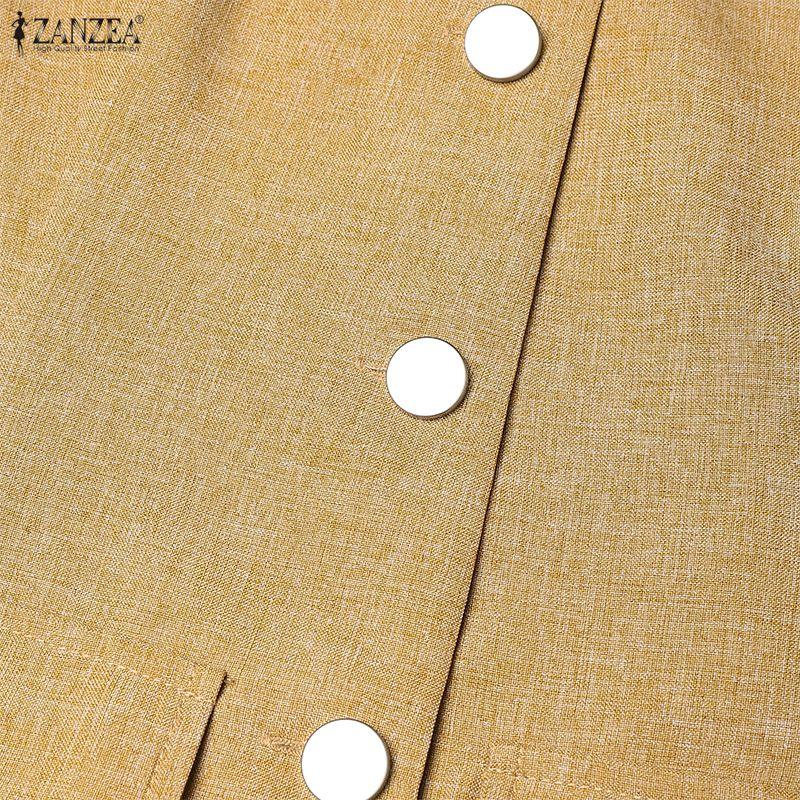 ZANZEA Women Summer Casual Round Neck Loose Sleeveless Dress
