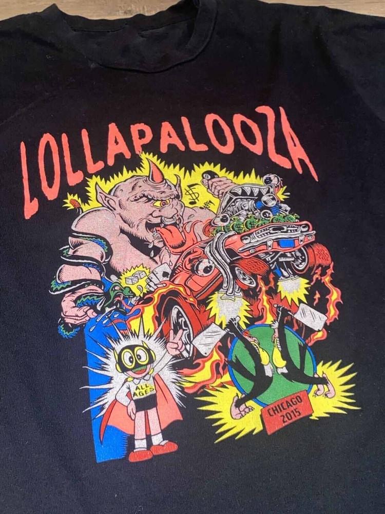 

2015 Lollapalooza Festival Chicago Tee Shirt Black Unisex S-5XL LI975 Unisex T-Shirt M