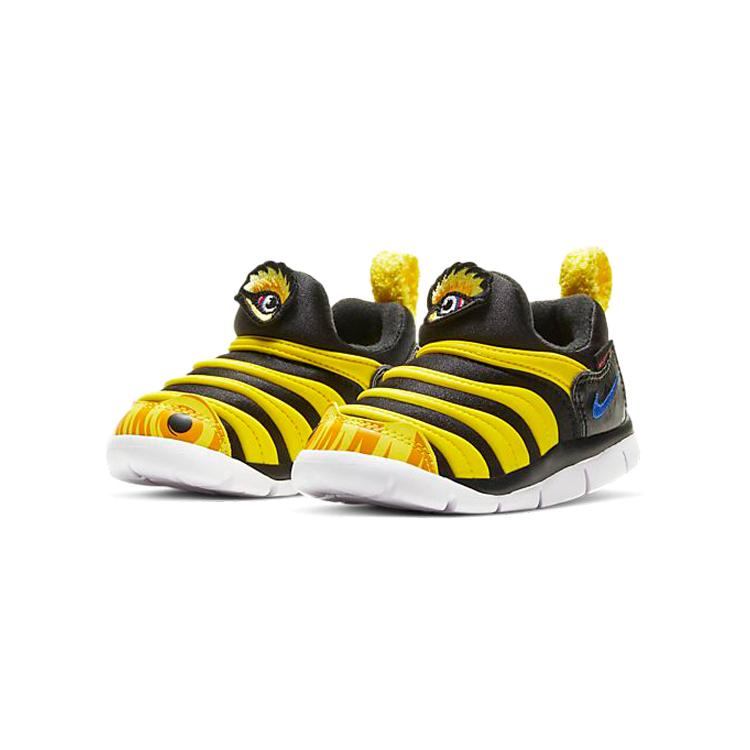 New Nike Dynamo Free Mic QS Low Top Sports Casual Shoes Black Yellow Infant And Toddler DC8318-002