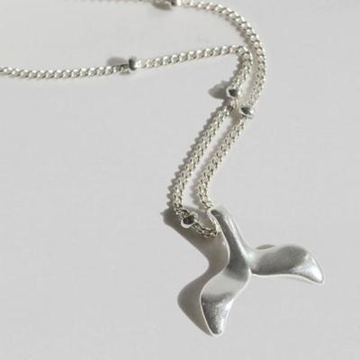 Women's Daily Dolphin Tail Ball Chain Necklace