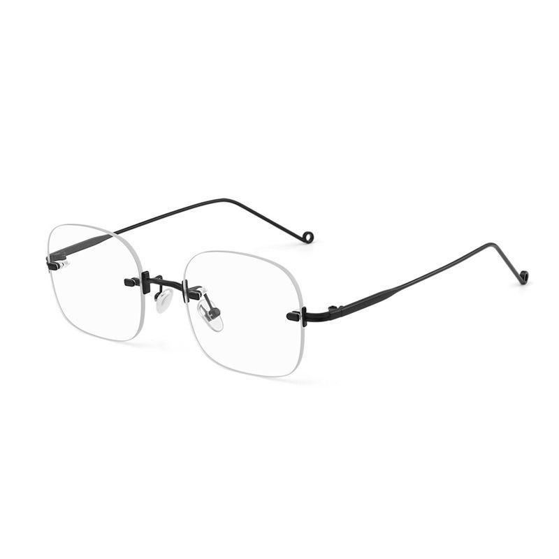Transparent Computer Glasses Frameless Women Men Anti Blue Light square Eyewear Blocking Glasses Optical Spectacle Eyeglass