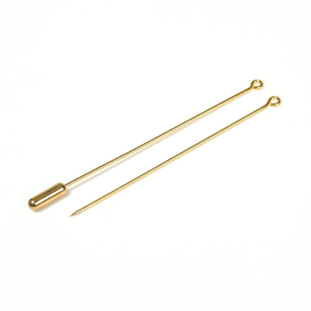 20pcs DIY Brooch Pin Base 50/70mm Long Brooch Pin Settings Loop Eye Brooch Safety Stopper Jewelry Making Components Wholesale