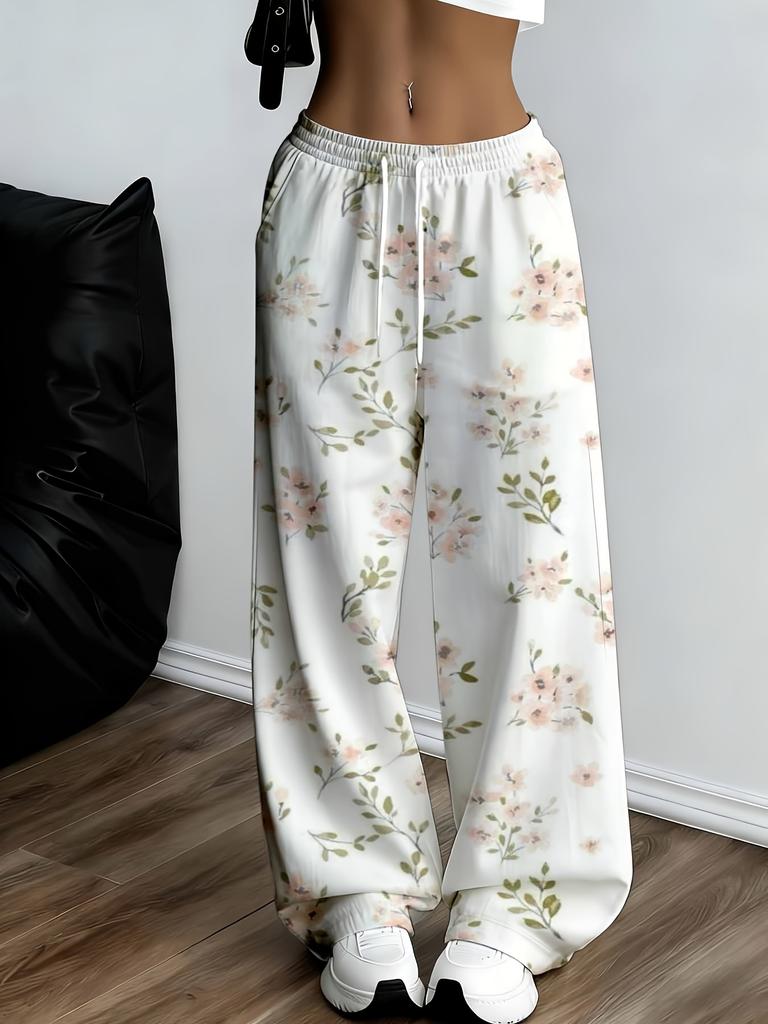 Women's wide-leg pants - loose-fitting trousers, suitable for summer, daily leisure, fitness