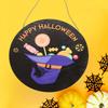 Halloween Party Festive Home Décor Spooky Atmosphere Colorful Printing Large Wooden Sign Naughty Pattern Design