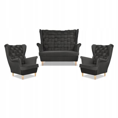 Carol Lounge Set Sofa Armchairs Stripes Family Furniture Graphite