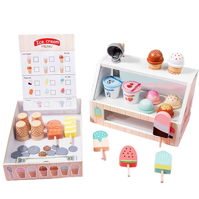 

Деревянный конструктор «Магазин мороженого», мини-машина для ролевых игр, украшение для детей