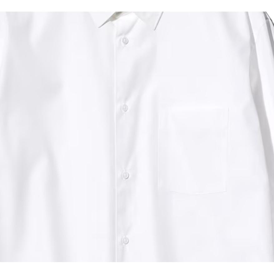 UNIQLO Jil Sander Collaboration SS25 Solid Color Comfortable Button-Up Long Sleeve Shirt Men shirts White 478673-00