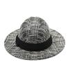 Small approval, ancient tweed top hat, black ribbon decoration, classic wide-brimmed hat, unisex