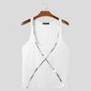 INCERUN Herren Sommer Träger Ärmellos Cross Patchwork Lässig Figurbetont Tanktops