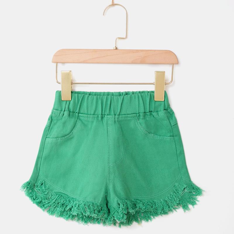 Sommer-Mode-Shorts für Mädchen Denim-Shorts mit bunten Fransen für große Jungen für 3 bis 12 Jahre Oberbekleidung Trendige Kinderhosen