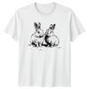 Two Bunny Rabbits Animal Art Unisexs T Shirt Unisexs Tee Sketch Graphic Tee