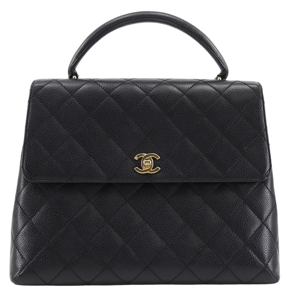 

CHANEL COCO Mark Handbag A12397 Matelasse One handle black Caviar skin Women Used