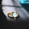 Shinning 100% Natural Opal Jewelry Set  Earrings Ring Real Gemstone Oval 7*9mm  925 Sterling Silver Exquisite Jewelry Gift for Women