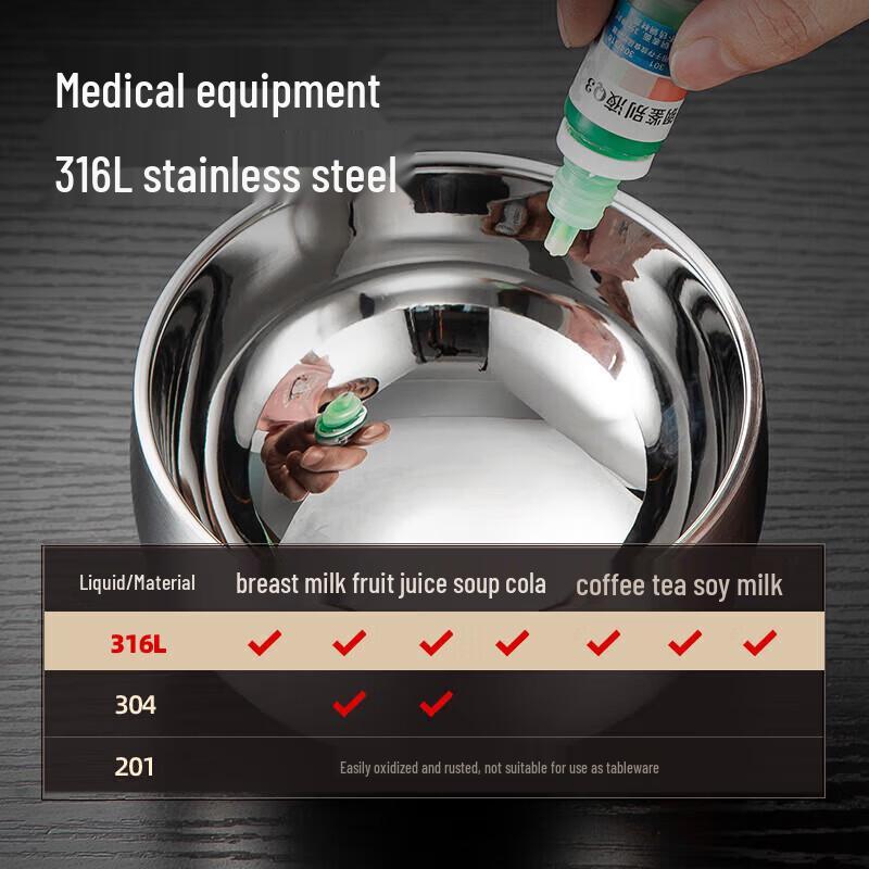 MAXCOOK 316L Stainless Steel Soup Bowl Set