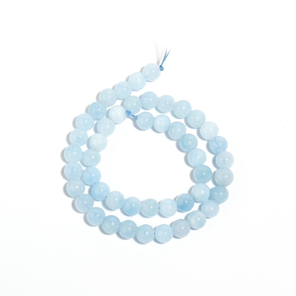 1 Strand Natural Stone Aquamarine Beads 4/6/8/10mm Light Blue Round Gem Beads for DIY Necklace Bracelet Beaded Making Findings