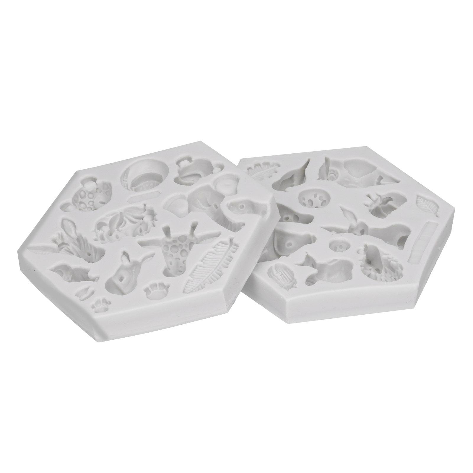 

2PcsCelsiusSet Animal Pattern Silicone Fondant Mold Chocolate Soap Cake Maker Mold Baking Tool