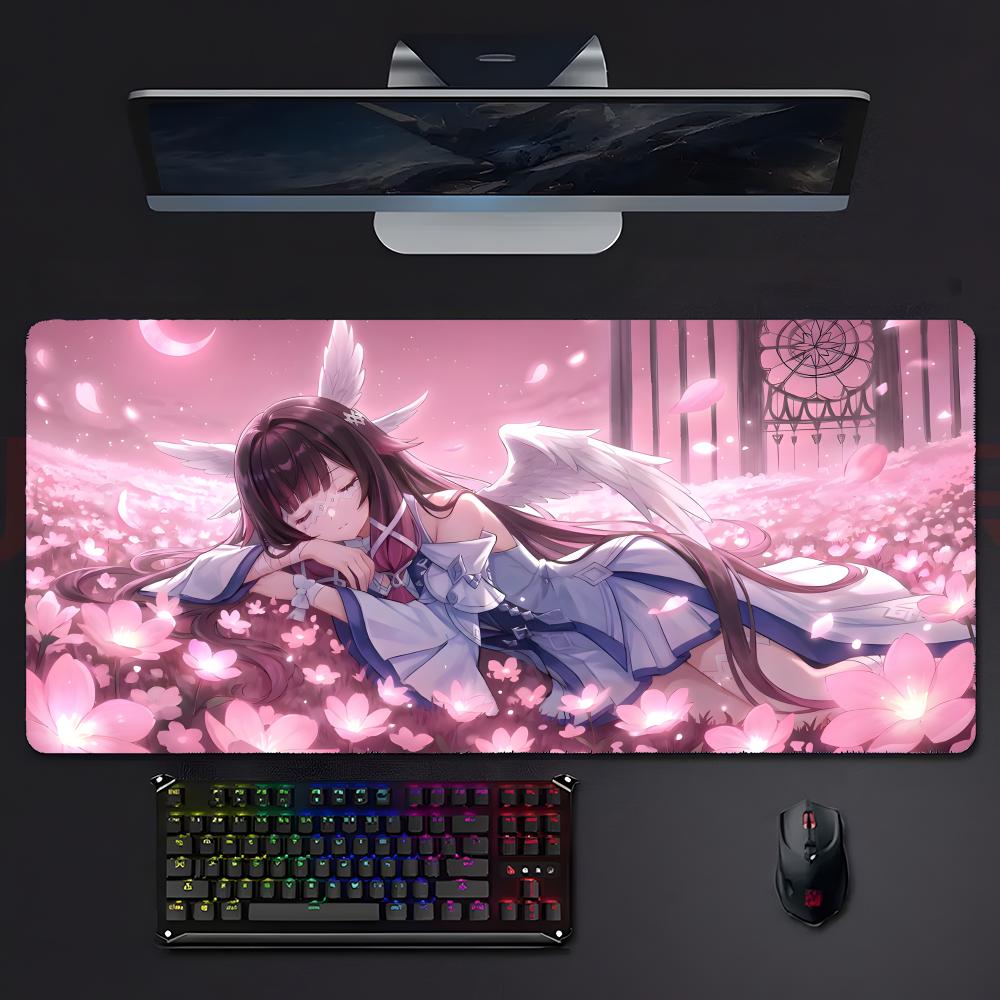 Genshin Impact Game Mysterious Ggenshin Impact Mouse Pad Large Gaming Mousepad With Stitched Edges Thickened Desk Mat Pc