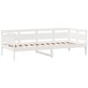 Daybed with Drawers White 90 X 190 Cm Pine Wood