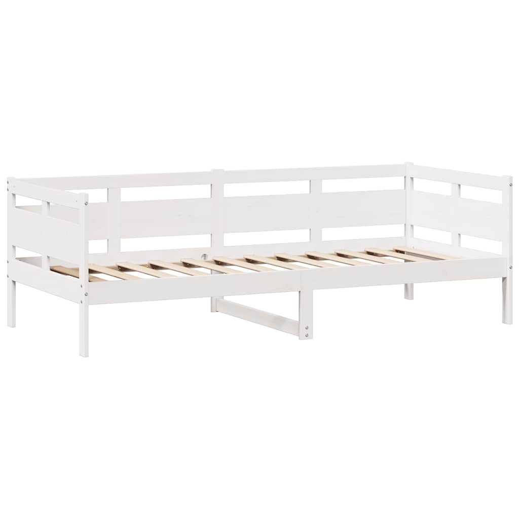 Daybed with Drawers White 90 X 190 Cm Pine Wood
