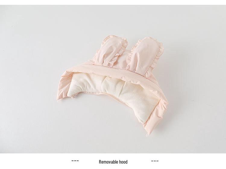 90% Weiße Entendaunen Baby Mädchen Winter Strampler - Leicht, Fleece-gefüttert, Verdickt zum Krabbeln im Freien