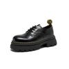 Platform Spring New JK College Style Small Leather Shoes Retro Black Lace-up Single Shoes