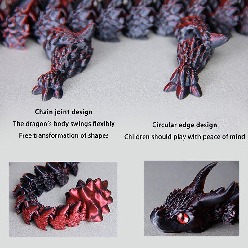 1 Piece Desk Ornament Toy New 3D Print Akatsuki Magic Dragon Model Multi-Joint Movable Creative Table Home Decoration Gift