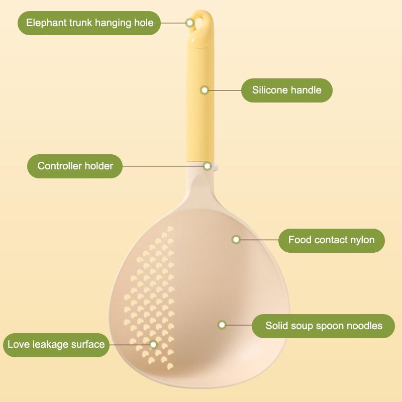 2In1 Soup Ladle & Colander Big Size High Heat Resistant Kitchen Ladle Strainer Efficient Draining Long Handle1/2/3/5Pcs