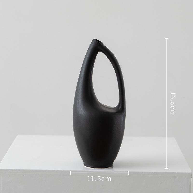 Minimalist Hollow Ceramic Vase Black/white Plant Pots Table Decoration Flowers Arrangement Flower Vase Room Aesthetic Decor