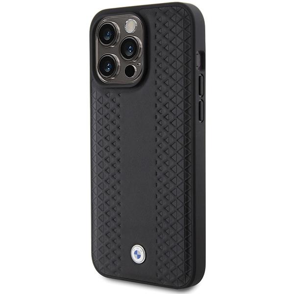 Case for iPhone 15 Pro BMW Leather Diamond Pattern Black