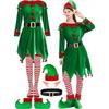 New Adult Women's Costume Elk Cloak Cloak Party Santa Claus Green Elf Show Dress