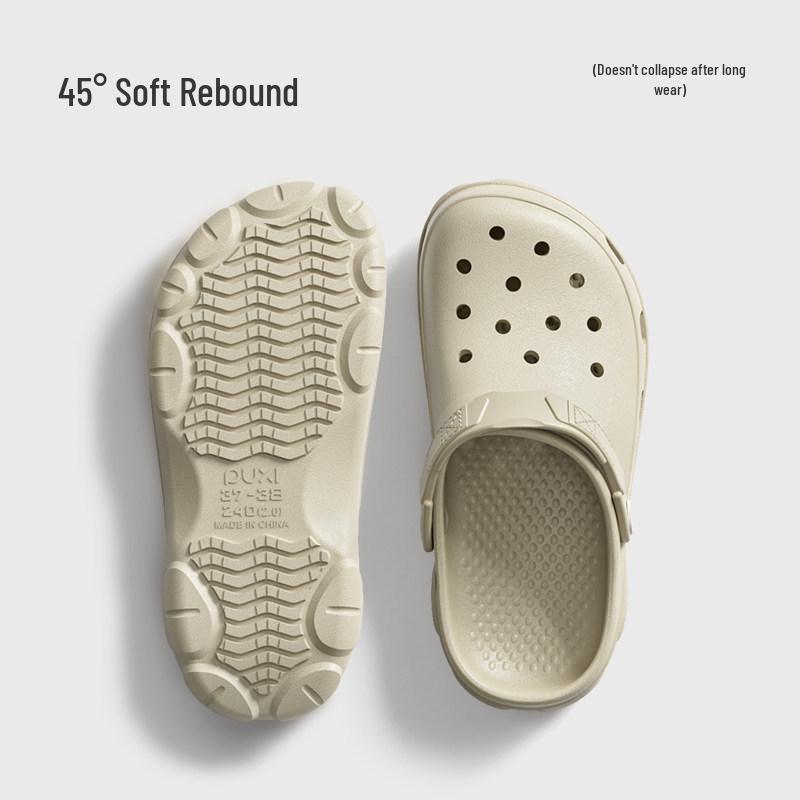 Puxi Rouman Unisex Seaside Cool Slippers: Spring/Summer Non-Slip, Thick-Soled, Heightening, Closed-Toe, Soft Hole Outdoor Shoes.