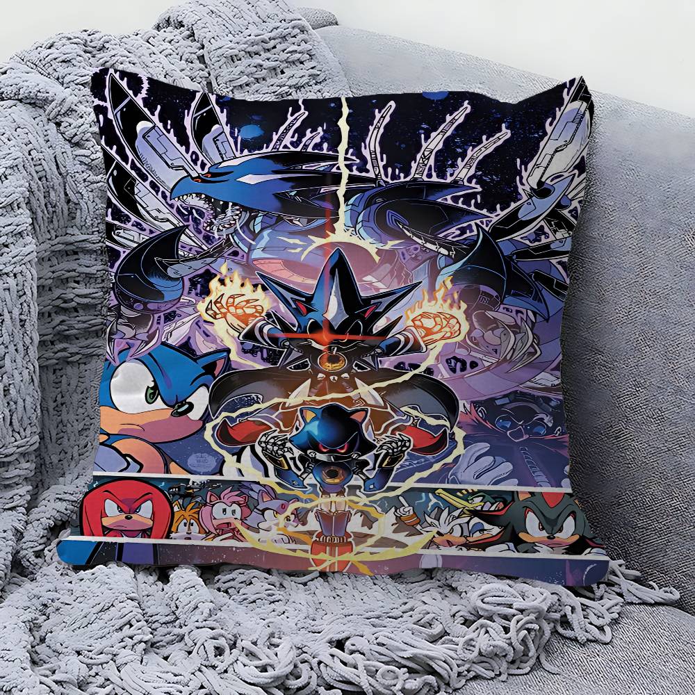 Anime Game S-SonicS Personalized Pillow Cover Kids Bedroom Wild Party Decor Pillowcase Kid Birthday Shower Gift