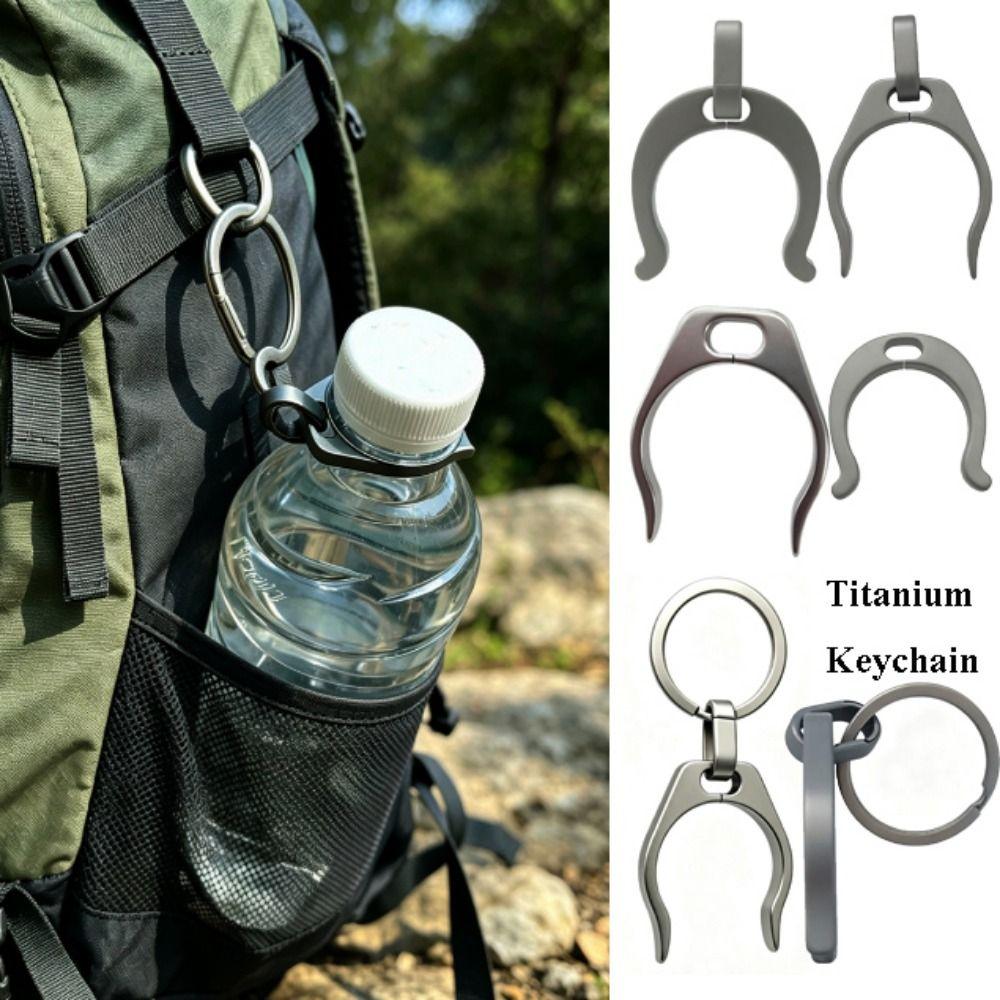 Durable Sports Bottle Hook Grey Camping Hiking Buckle New Titanium Alloy Buckle  Home Decorative