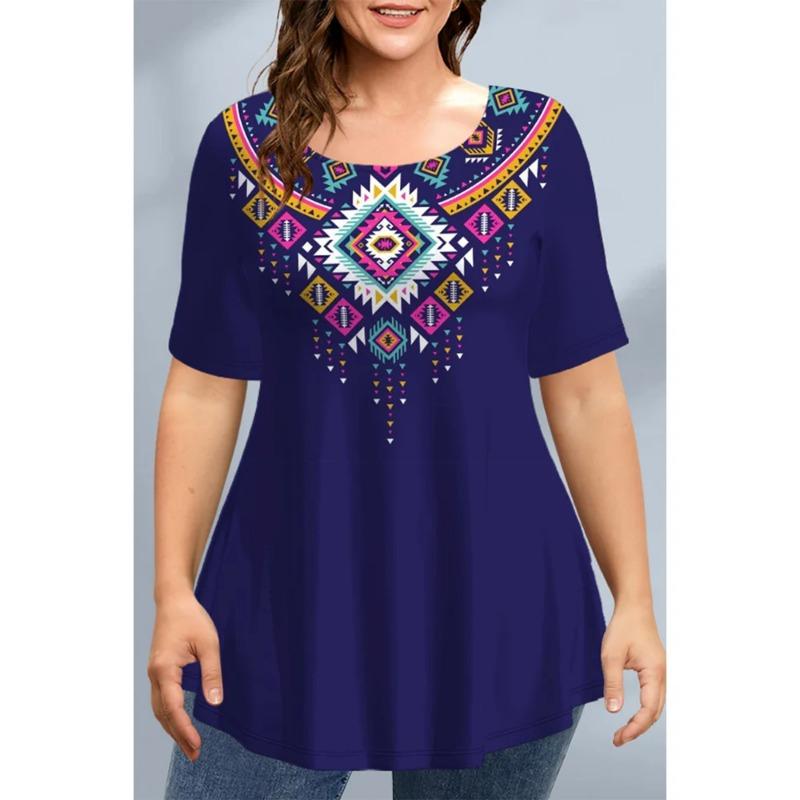 Large Size Loose Fit Women's T-shirt Summer Short Sleeve Crewneck Tshirt Flower 3d Print Top Oversized Ladies Clothing T-Shirts Women’s