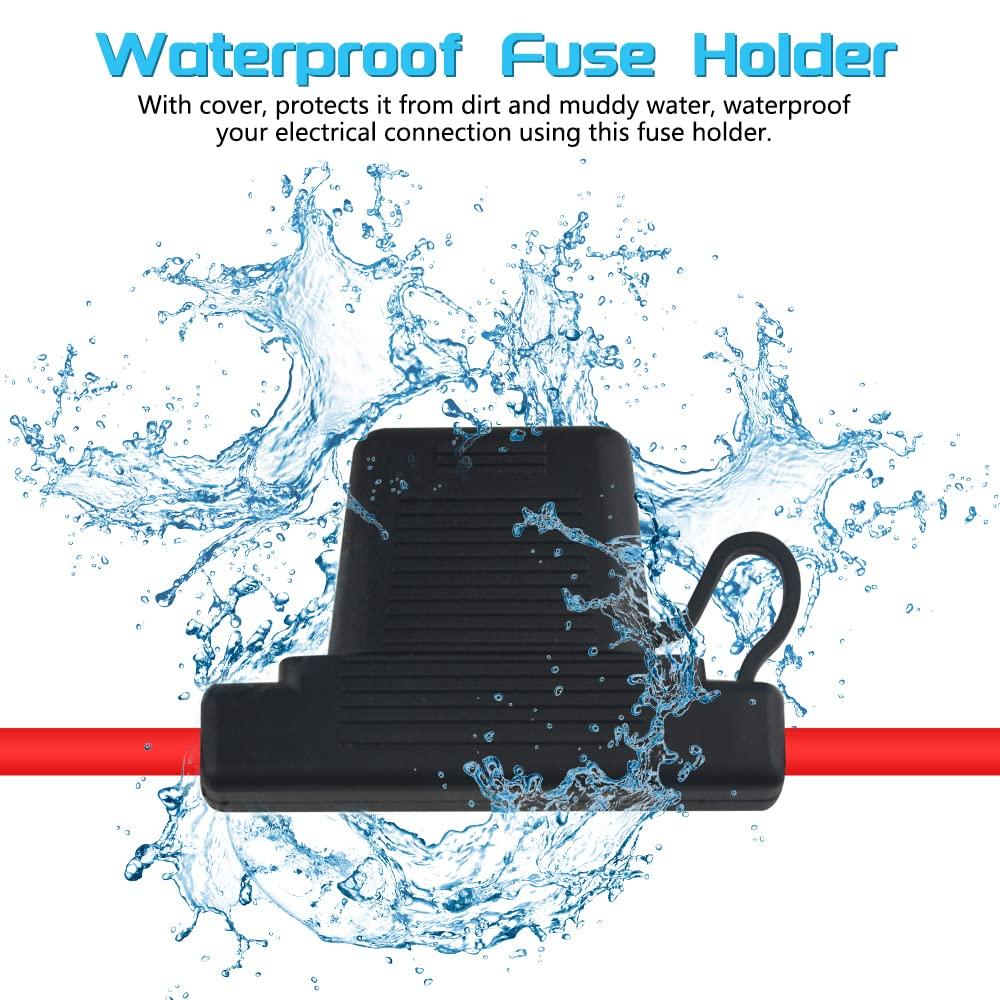 1/10 Stück Auto Inline Sicherungshalter 18AWG Kabelbaum 15AMP Mini Flachsicherung Adapter für 12V Kabel Trennschalter Fassung Feuchtigkeitsfest Spritzwassergeschützt