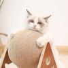 Houten Krabpaal met Bal – Sisaltouw Kattenklauw Slijper, Duurzaam Interactief Speelgoed voor Binnenkatten, Beschermt Meubels