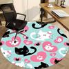 1pc Cat, Heart Carpet, Round Non Slip Durable Large Size Office Carpet, Suitable for Office