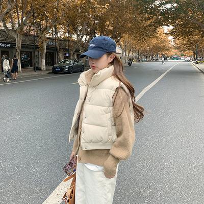 Corduroy Down Cotton Vest Women's Autumn and Winter New Korean Style Loose Waistcoat Vest Jacket