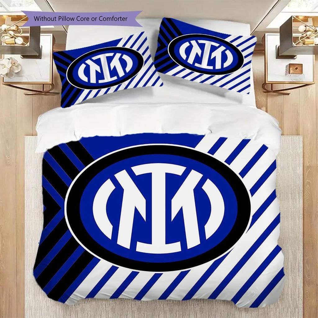 Inter Milan Rašto Patalynės Antklodės Komplektas Antklodės Užvalkalas Pagalvės Užvalkalas Namų Puošyba Gimtadienio Dovana (1 * antklodės užvalkalas + 2 * pagalvės užvalkalai, be šerdies)
