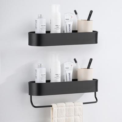 Bathroom Storage Holder Bathroom Shelf  Black Aluminum Bath Shower Shelf  Bath Shampoo Holder Basket Holder Corner Shelf