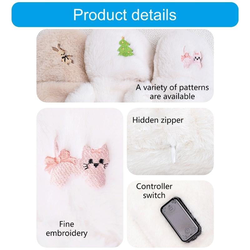 1pair Women Heated Gloves Rechargeable Hand Mittens Outdoor Activity Gloves for Outdoor Climbing