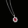Imitation Cultivation Emerald Pendant Collarbone Chain Female Bright Niche Design Sun Flower Necklace Female