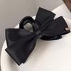 Hepburn-Style Black Double-Sided Bow Shark Hair Clip for Women