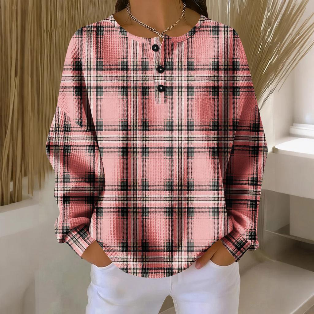 Women's Casual Shirts Long Sleeve Tops Button Up V Neck Loose Knit Fall Favorites For Women