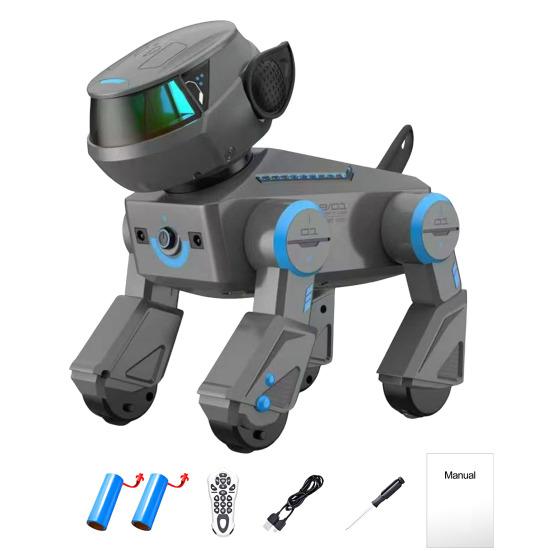 Cachorro Robô de Controle Remoto Brinquedo Programação Inteligente Interativo Cachorro Elétrico Crianças Pequenas 2.4GHz RC Caminhando Dançando Brinquedo Cachorrinho com Olhos LED